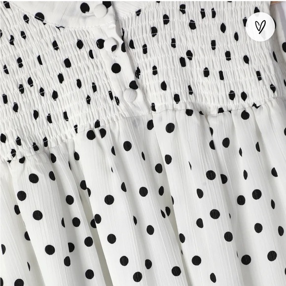 NWT Lulus Genuine Adoration White Polka Dot Babydoll Dress Sz M Shift Sleeveless - Picture 9 of 11